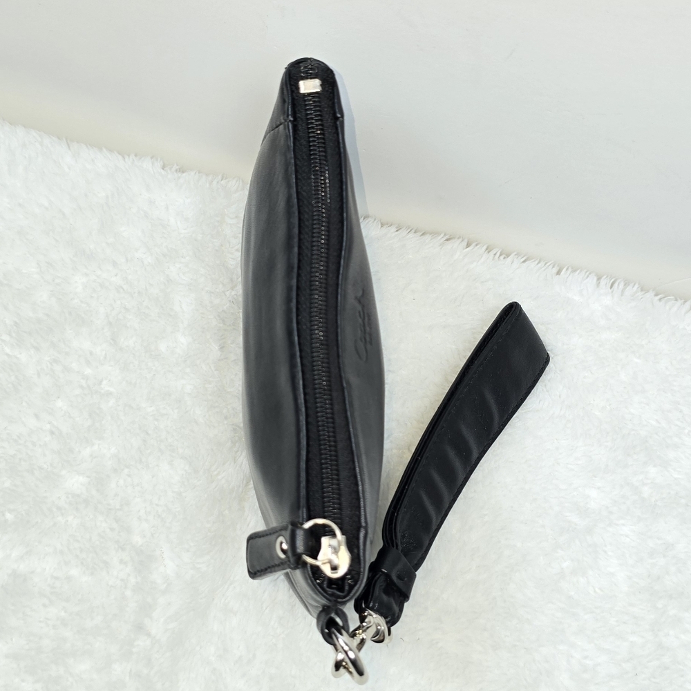 Vintage Coach Ashley Black Leather Zipper Closure Wristlet Coin Wallet - Picture 4 of 11